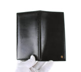 Authentic Must De Cartier bifold bill wallet Black Leather