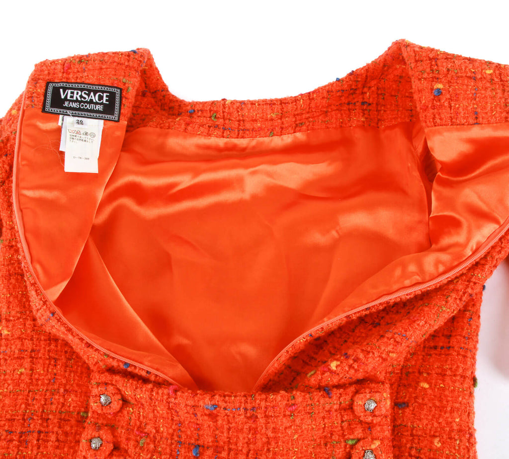 Authentic Versace Jeans Couture zip up dress Orange