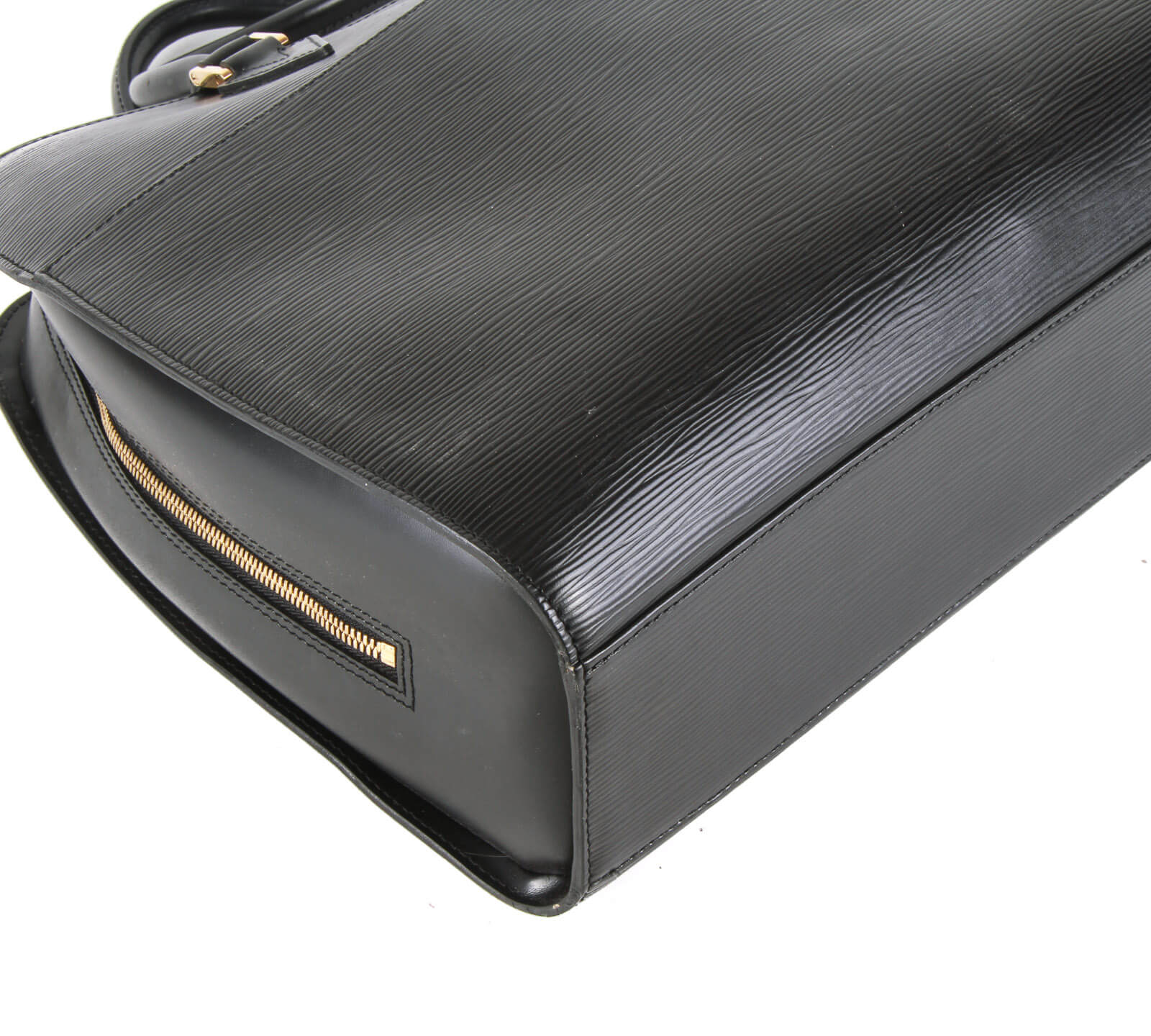 Authentic Louis Vuitton Sorbonne Handbag Black EPI Leather Satchel