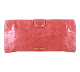 Authentic Miu Miu pink leather clutch handbag
