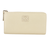 Authentic Loewe zip around beige leather wallet