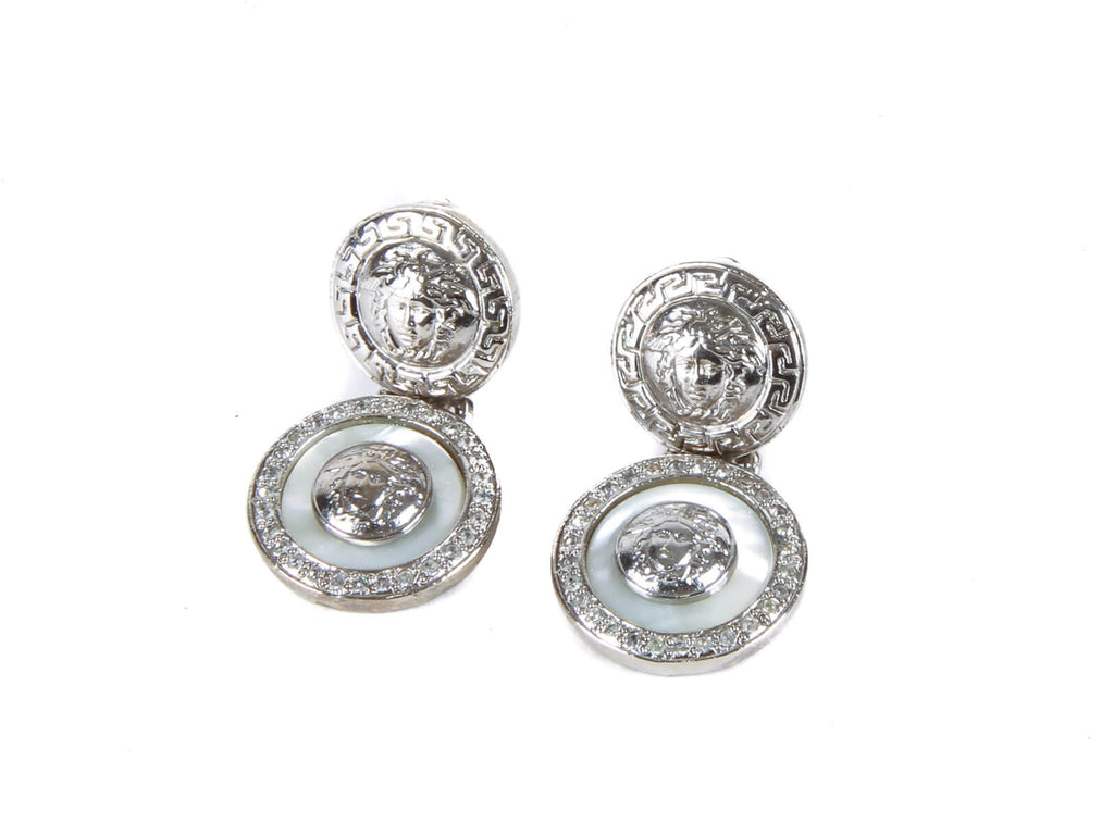 Authentic Gianni Versace Medusa logo silver clip on earrings