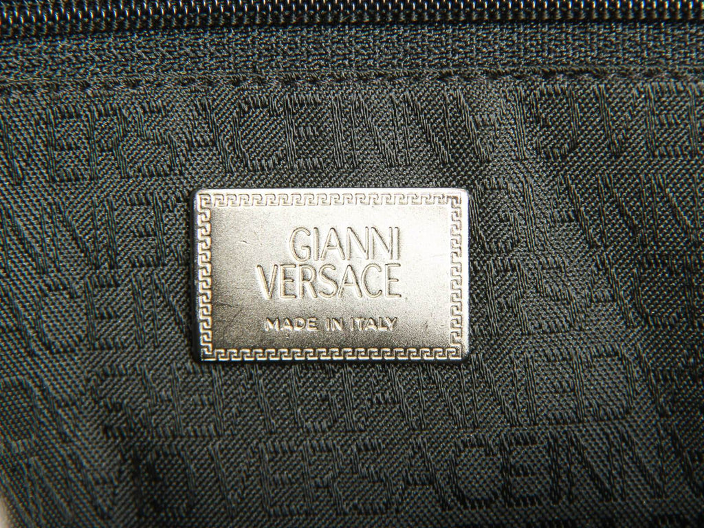 Authentic Gianni Versace black nylon shoulder bag