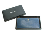 Authentic Prada Vitello Move blue wallet 1ML183