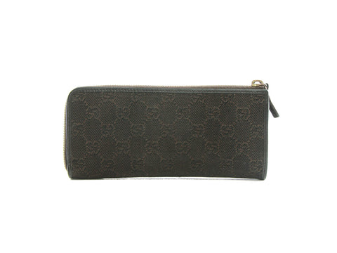 Authentic Gucci Monogram Canvas & Brown leather card case