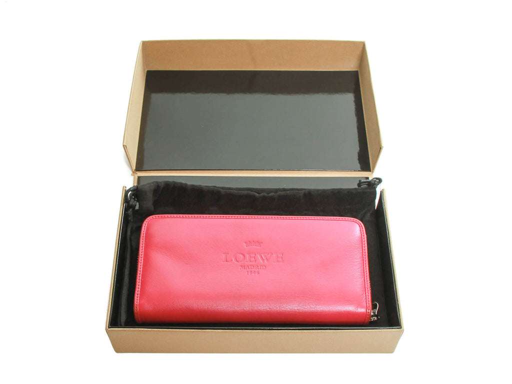 Authentic Loewe Billetero Magenta zip around wallet