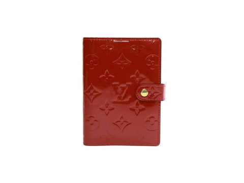 Authentic Louis Vuitton Vernis wine red Agenda PM notebook