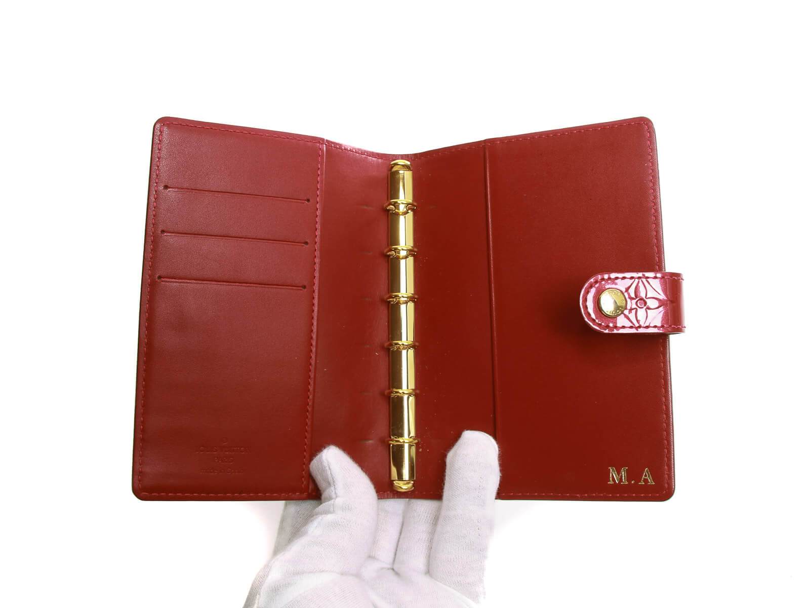 Authentic Louis Vuitton Vernis Agenda PM R21016 Day Planner Red 100895