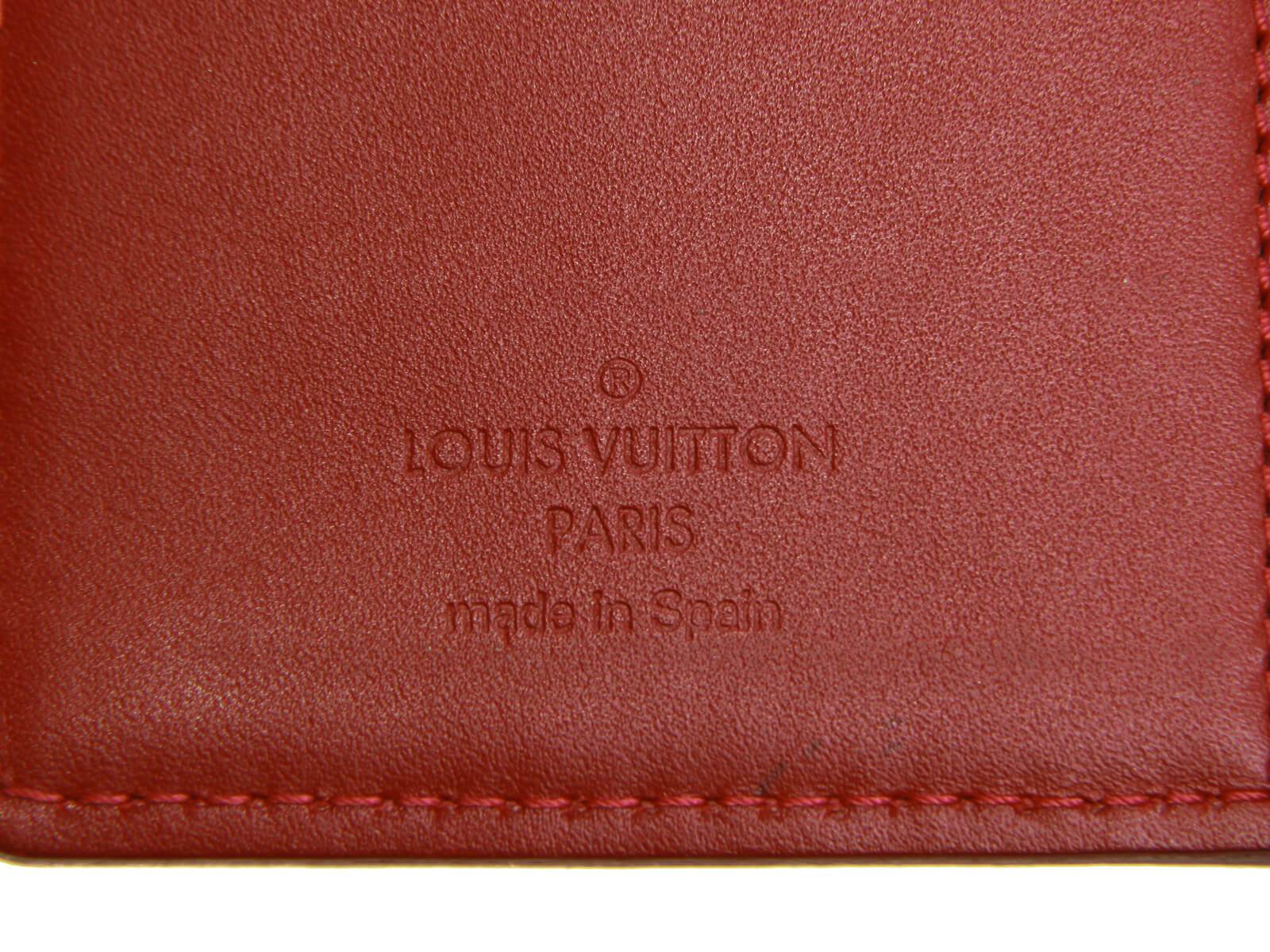 Authentic Louis Vuitton Vernis Agenda PM R21016 Day Planner Red 100895