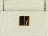 Authentic Vintage Yves Saint Laurent Crocodile Pattern cream Leather Bag