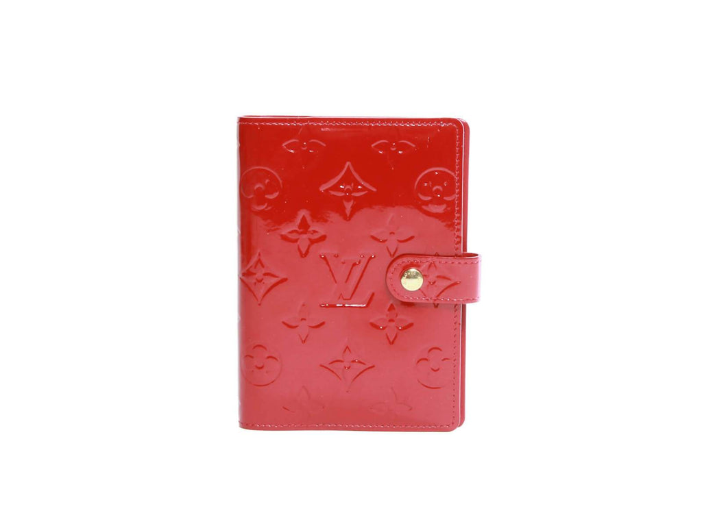 Louis Vuitton Monogram Vernis Small Ring Agenda Cover - Red Books