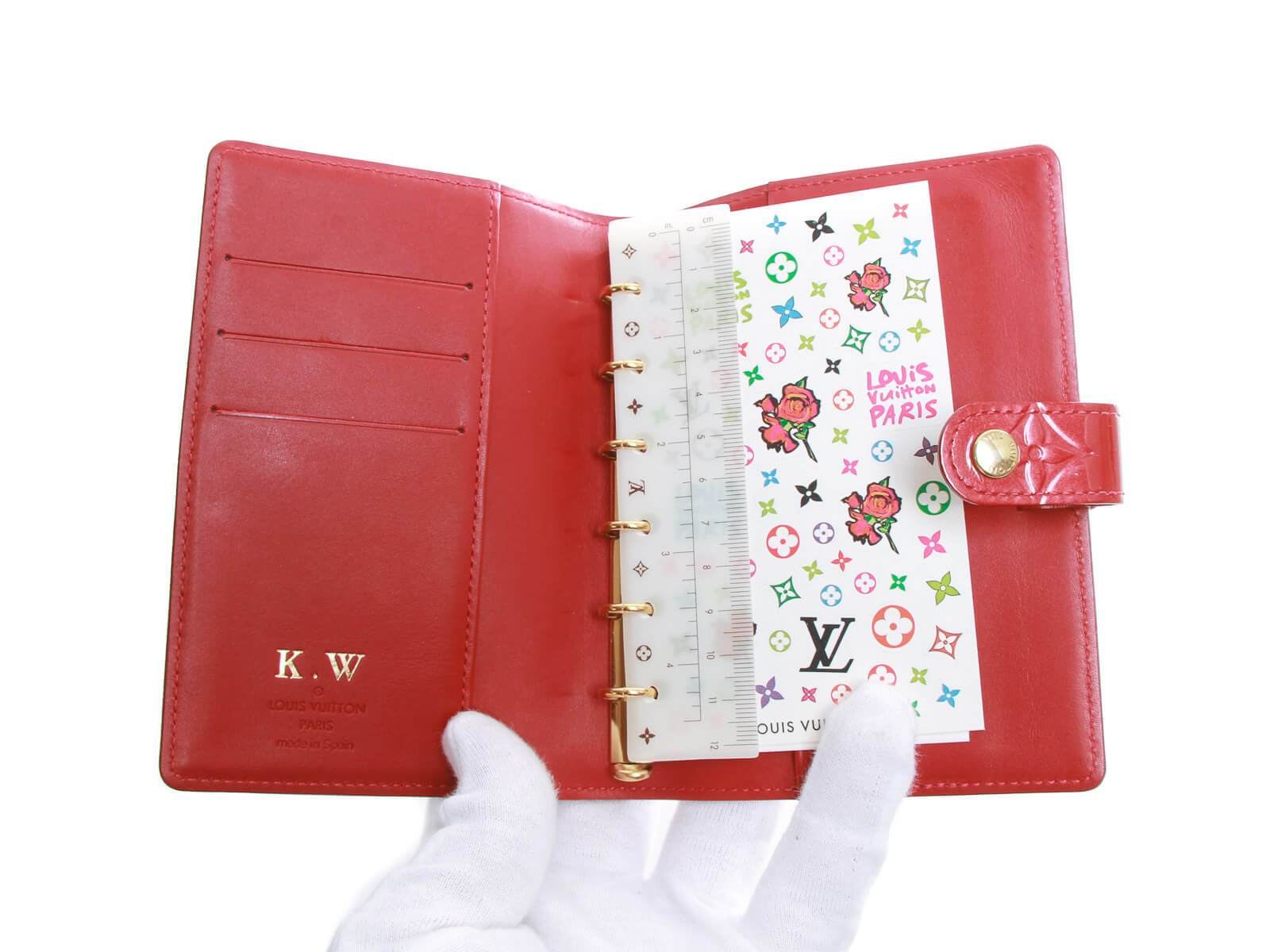 Authentic Louis Vuitton Vernis Agenda PM R21016 Day Planner Red