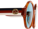 Authentic Gucci Light Blue Round Ladies Sunglasses GG0280SA