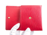 Authentic louis vuitton porte-monnaie billets cartes credit Red Epi wallet