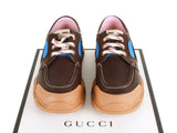 Authentic Gucci Mens flashtrek Sneaker Brown leather