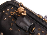 Alexander McQueen black Leather with studs clutch handbag