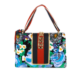 Authentic Gucci Medium Sylvie Floral Top Handle Leather Shoulder Bag