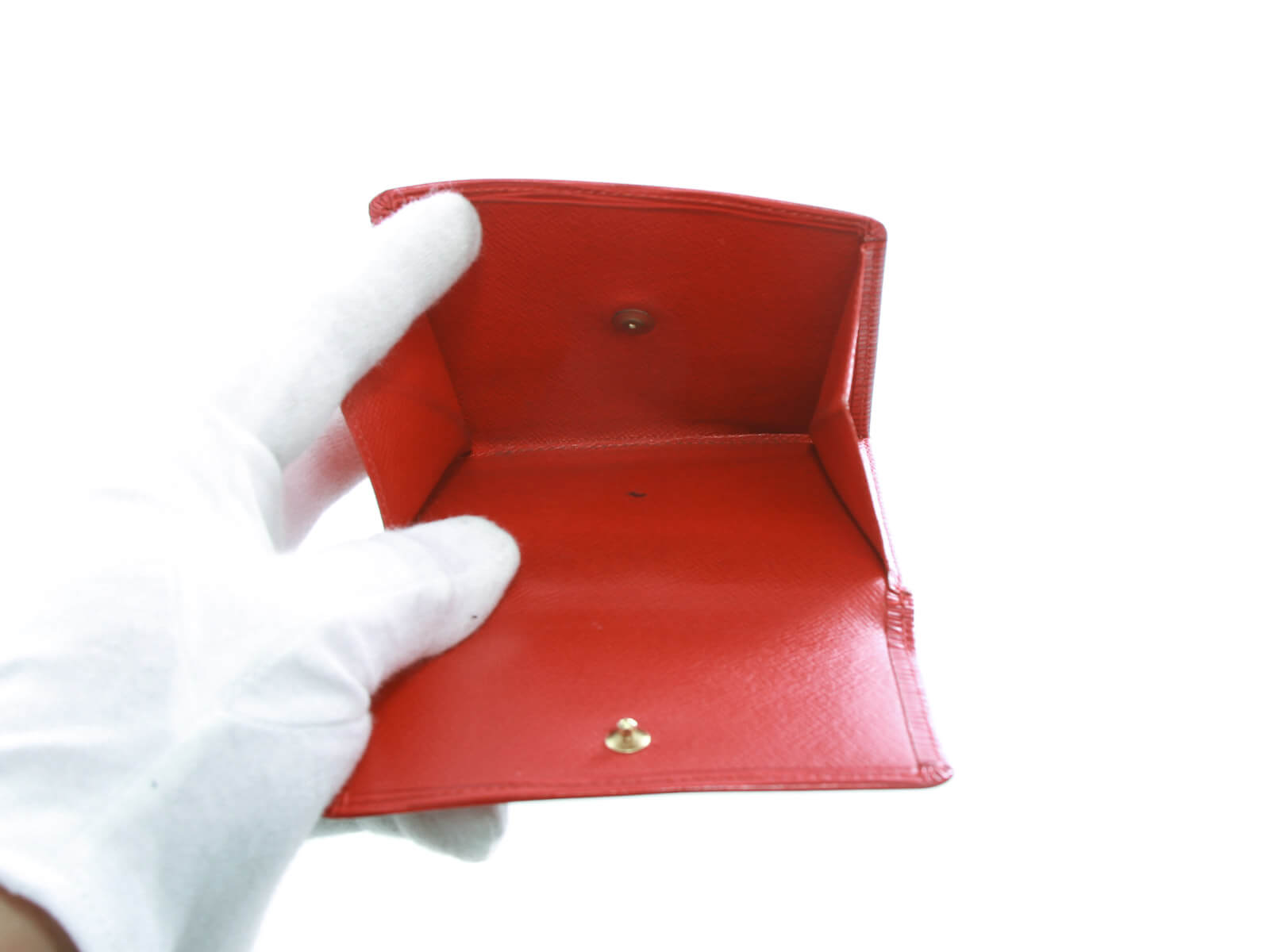 Louis Vuitton Red Epi Leather Porte Cartes Card Holder Wallet
