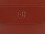 Authentic Must De Cartier Bordeaux leather clutch purse