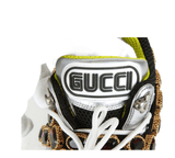 Authentic Gucci Flashtrek crystal-embellished metallic sneakers