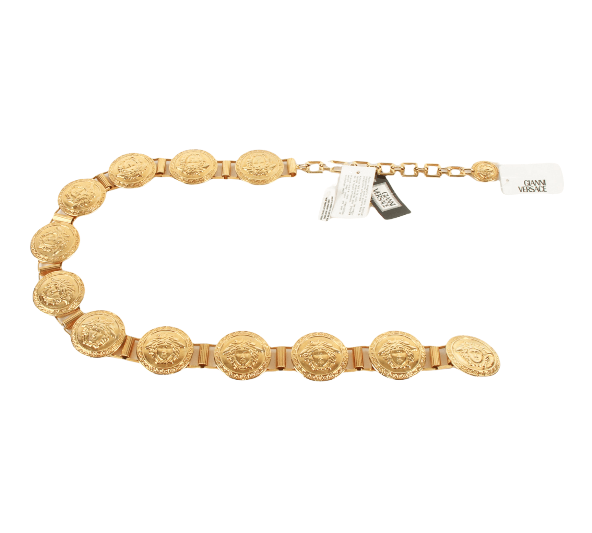 Authentic Gianni Versace rare vintage Gold-tone coin belt