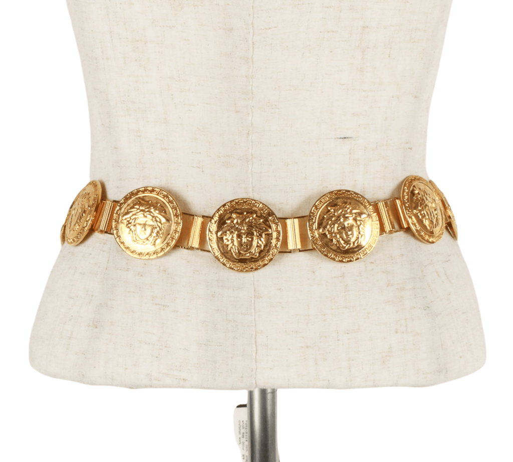 Authentic Gianni Versace rare vintage Gold-tone coin belt