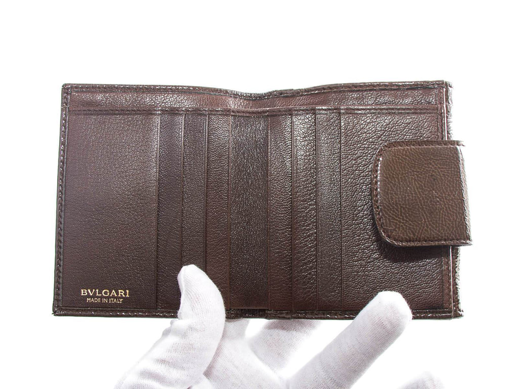 Authentic Bvlgari Limited edition 2 fold brown wallet