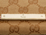 Authentic Gucci monogram canvas pink leather trim key case