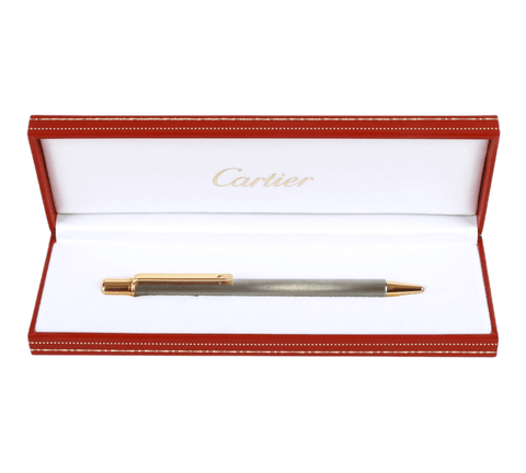 Authentic Cartier Decor Palladium Finish Ballpoint Pen ST150298
