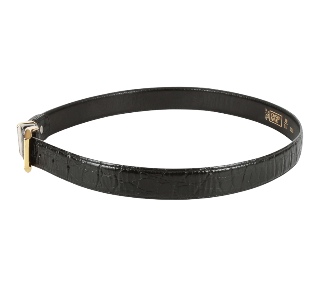 Authentic Gianni Versace Medusa Croc embossed leather belt