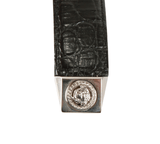 Authentic Gianni Versace Medusa Croc embossed leather belt