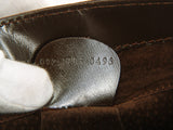 Authentic Gucci Unique Wooden Chain Strap Brown suede leather shoulder bag