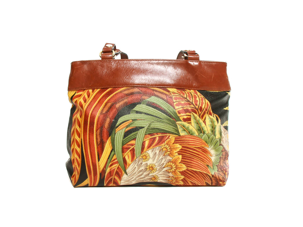 Authentic Salvatore Ferragamo Botanical pattern shoulder bag