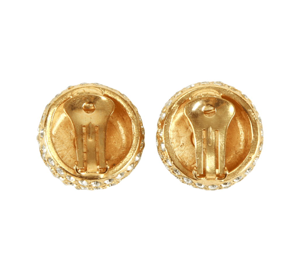 Authentic Gianni Versace Medusa face clip on Gold-tone earrings