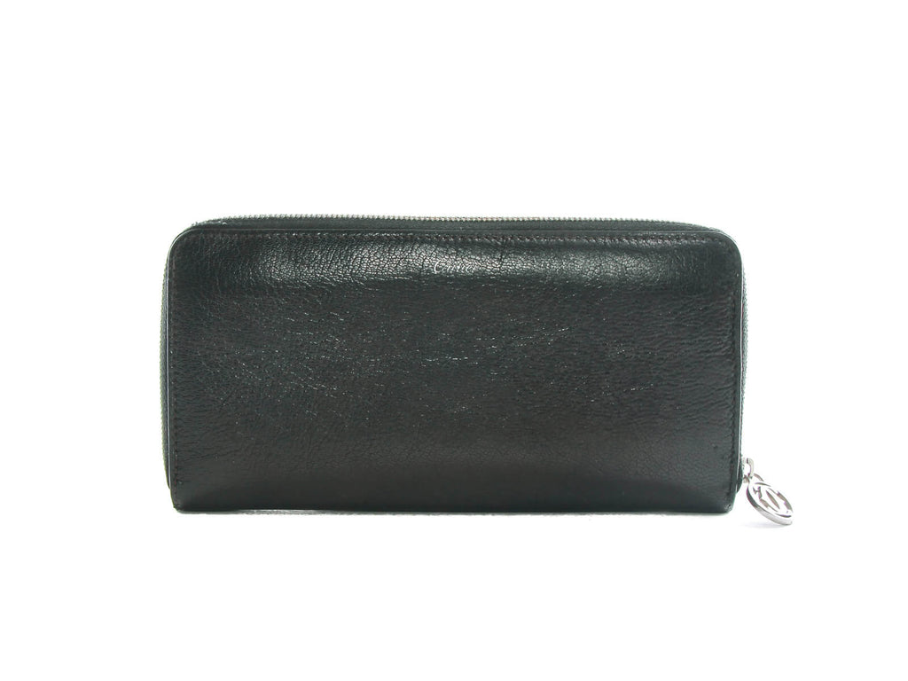 Authentic Must De Cartier black zippy wallet