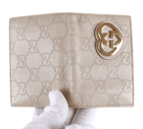 Authentic Gucci Heart logo card case monogram leather