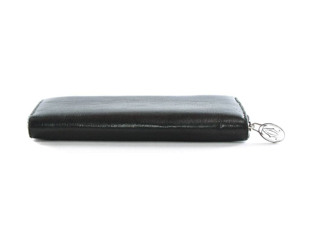 Authentic Must De Cartier black zippy wallet