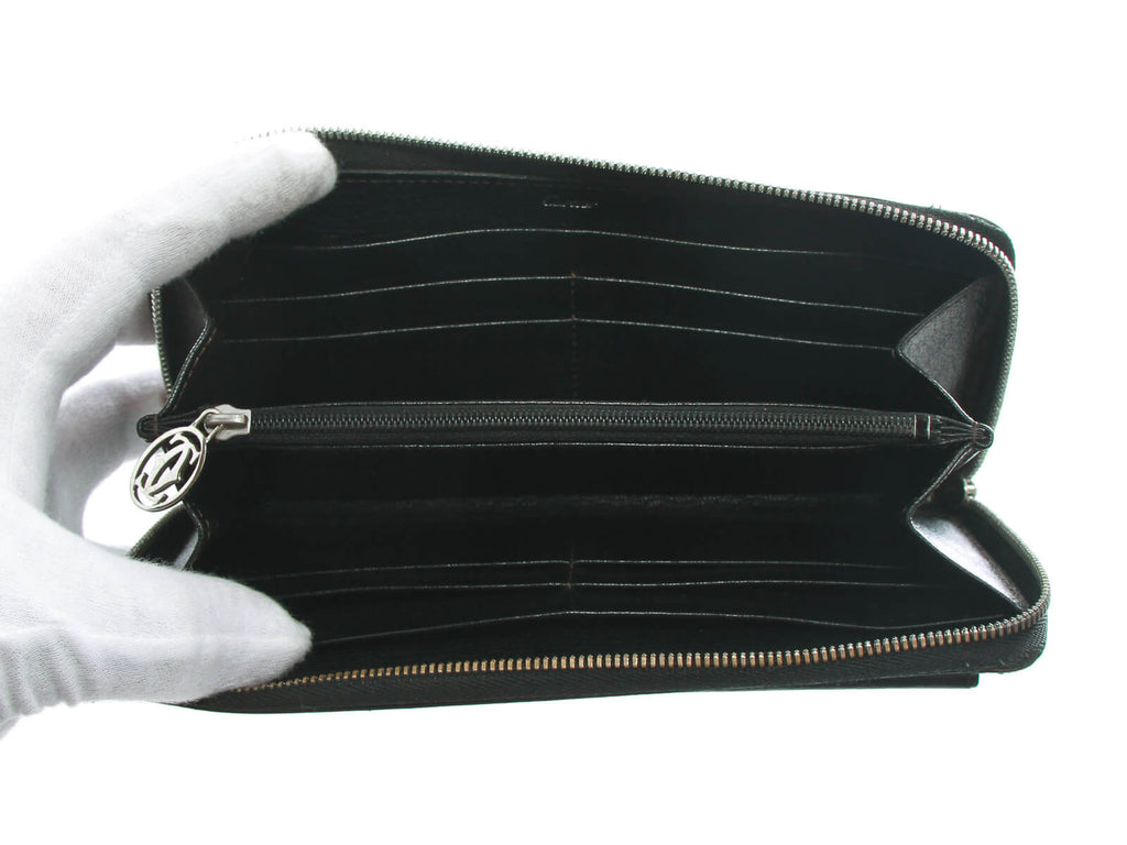 Authentic Must De Cartier black zippy wallet