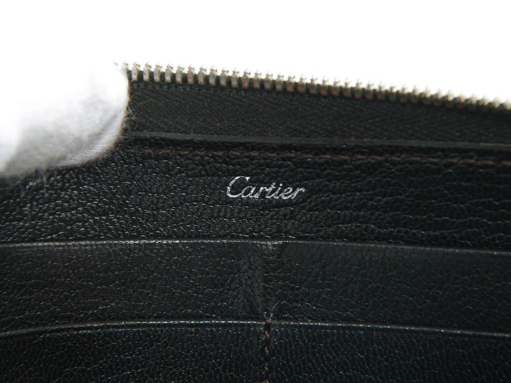 Authentic Must De Cartier black zippy wallet