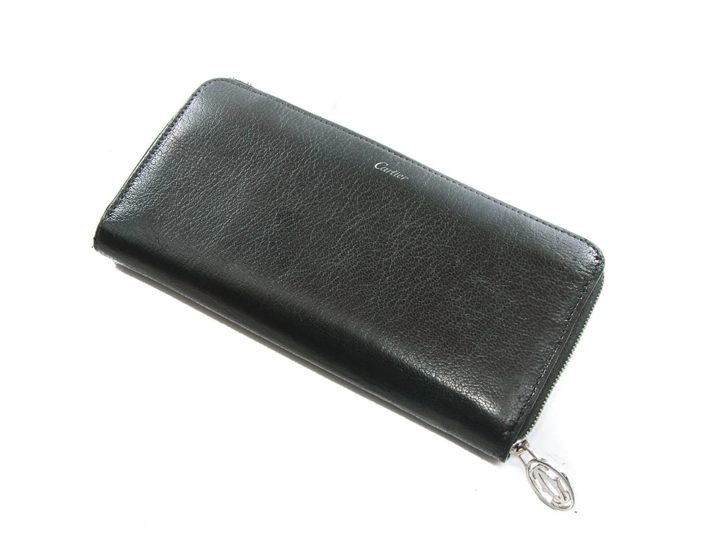 Authentic Must De Cartier black zippy wallet