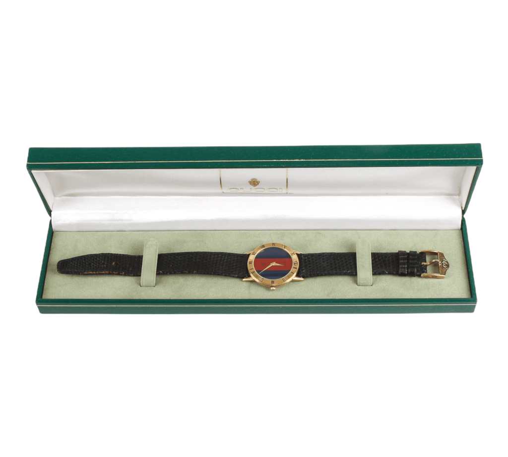 Authentic Gucci - 3100 J blue & red dial - Unisex - 1970-1979