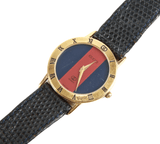 Authentic Gucci - 3100 J blue & red dial - Unisex - 1970-1979