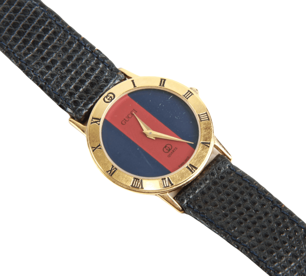 Authentic Gucci - 3100 J blue & red dial - Unisex - 1970-1979