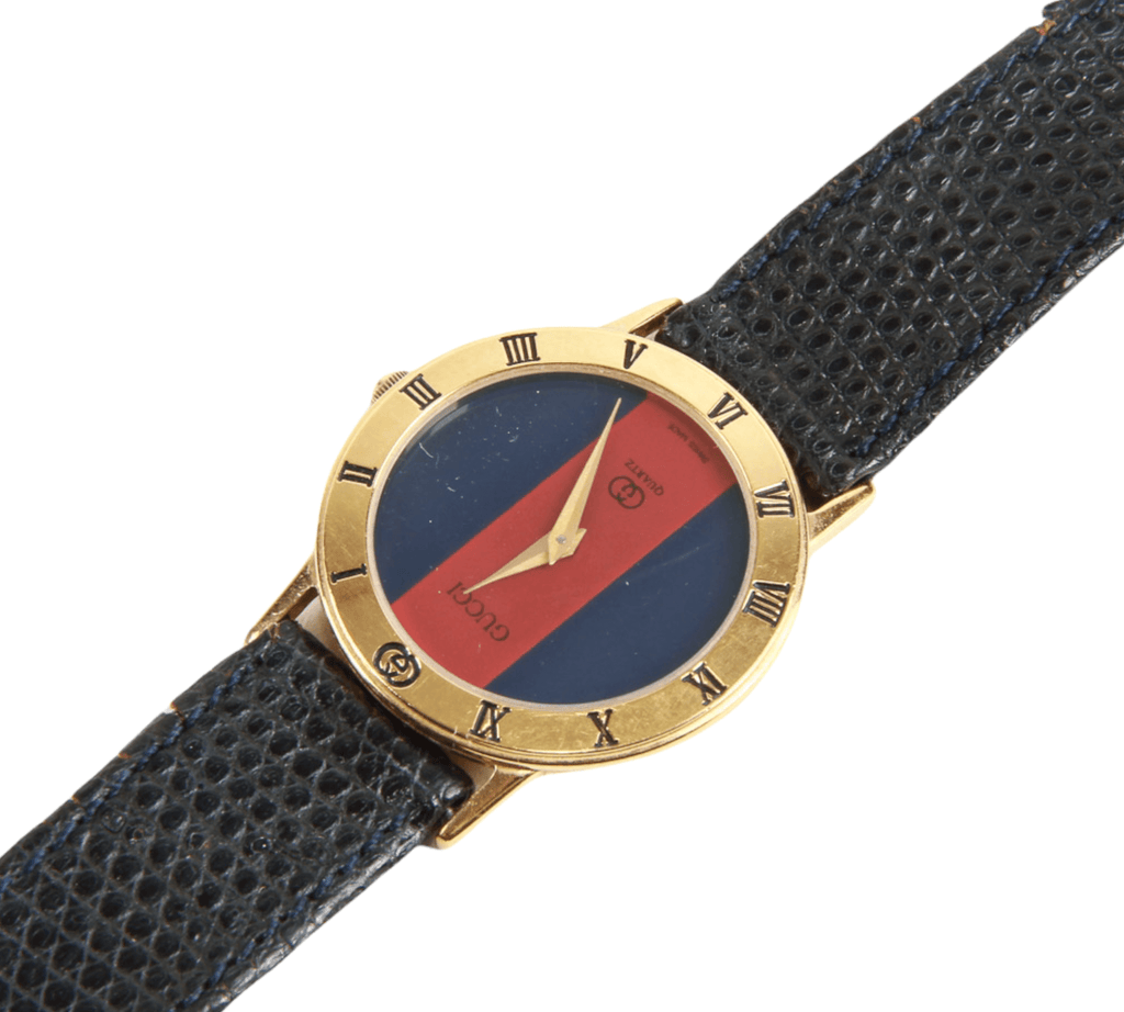 Authentic Gucci - 3100 J blue & red dial - Unisex - 1970-1979