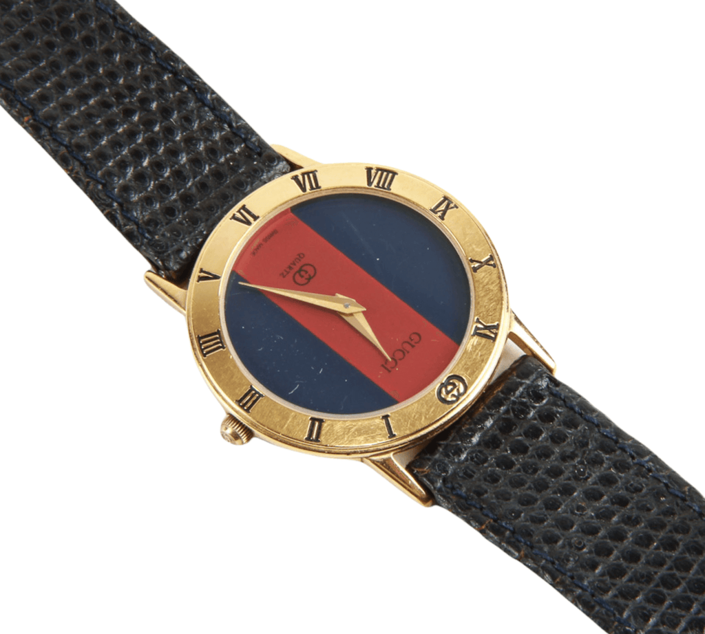 Authentic Gucci - 3100 J blue & red dial - Unisex - 1970-1979