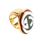 Authentic Gucci Gold Green Red Silver GG signet ring