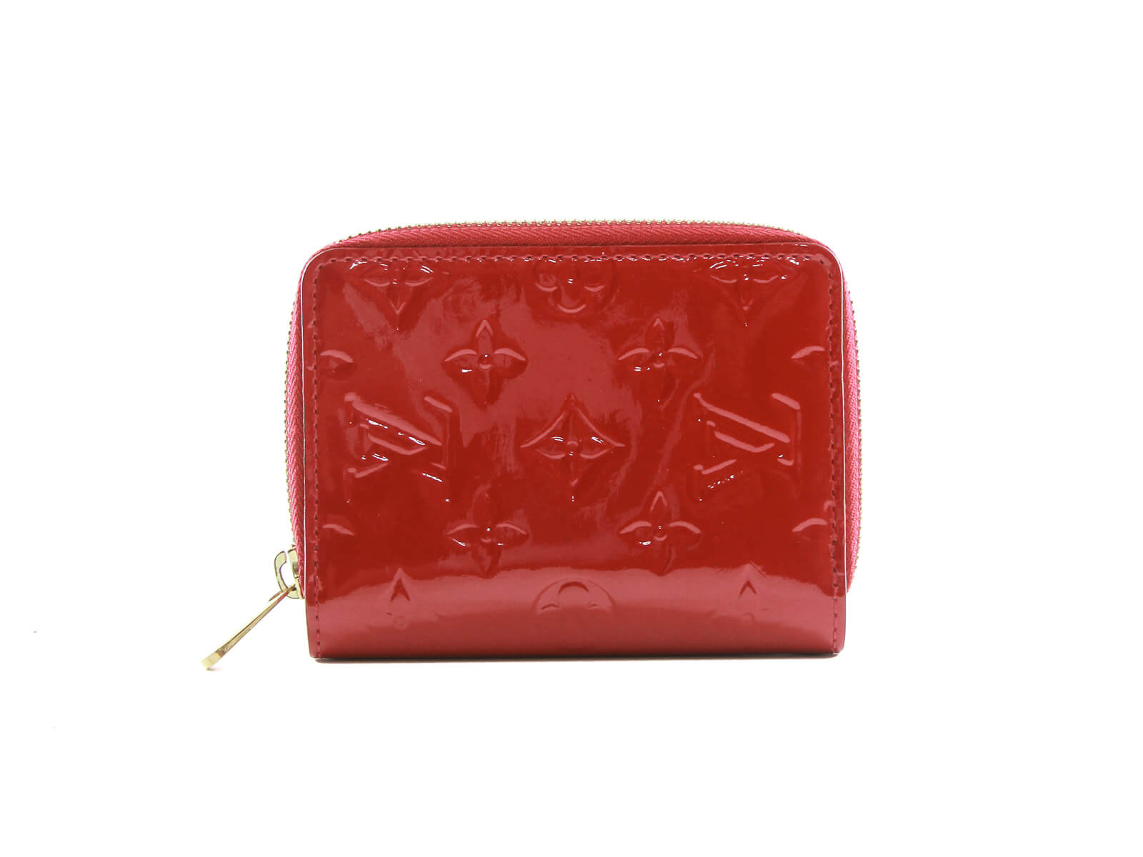 Louis Vuitton Auth Monogram VERNIS Pomme D'amour Key Chain Coin Purse  Wallet LV