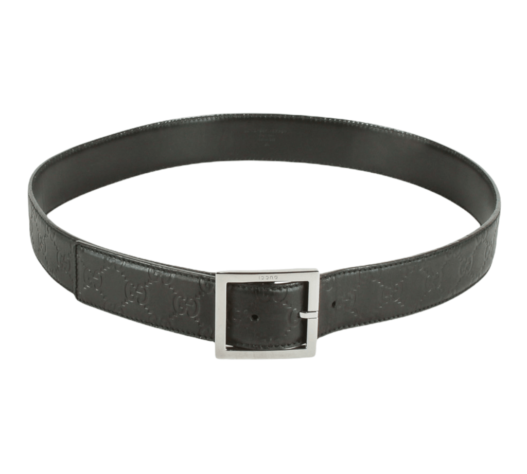 Authentic Gucci Micro Guccissima Belt Black leather