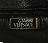 Authentic Gianni Versace Medusa vintage black soft leather handbag