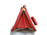 Authentic Prada Saffiano pink leather ribbon zip around wallet